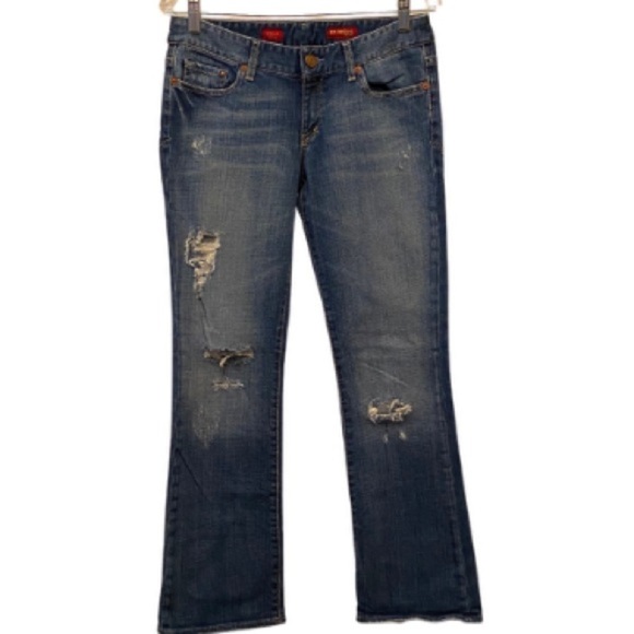 EXPRESS Stella Boot Leg Distressed Ripped Jeans 4 - Picture 1 of 5